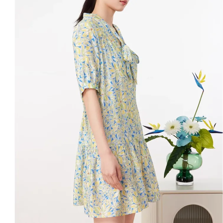 JZ. ANNAKRO Short Sleeved Dresses Women's Pattern Blue-3