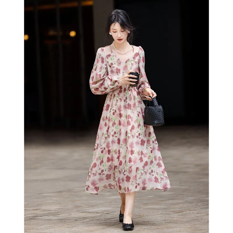 【dme】 Long Sleeved Dresses Women's Pink-2