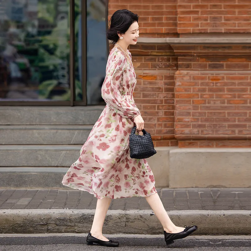 【dme】 Long Sleeved Dresses Women's Pink-3