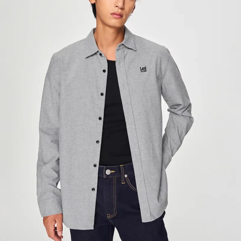 Lee FW24 Long Sleeved Shirts Men's Gray-2