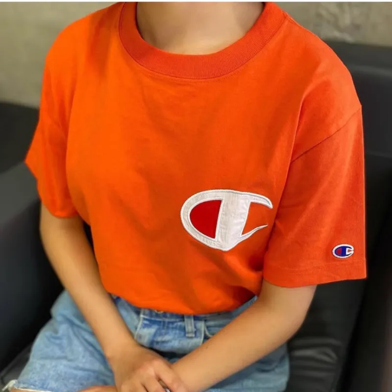 Champion Logo Patch Crew Neck T shirt-2