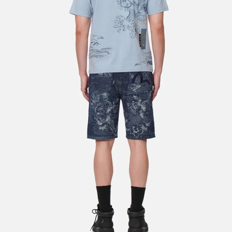 EVISU Denim Shorts Men's Denim Blue-4