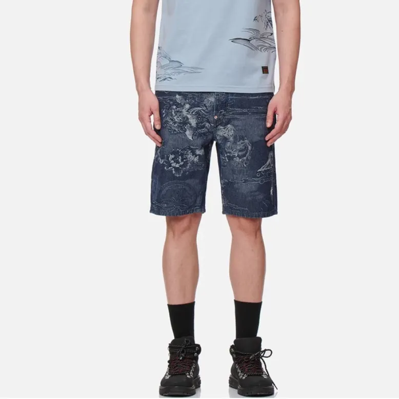 EVISU Denim Shorts Men's Denim Blue-3