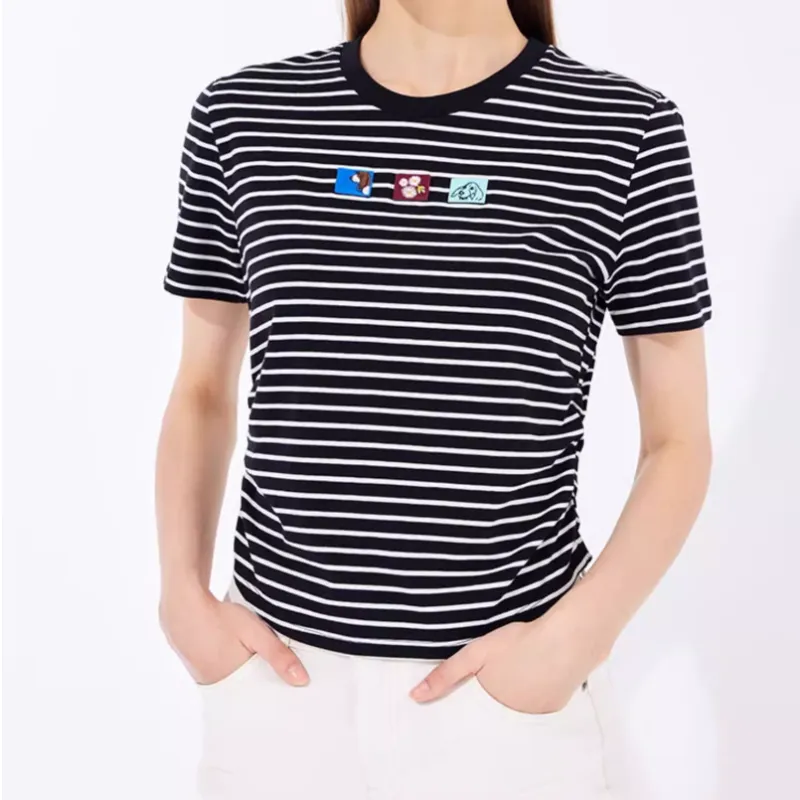 Hush Puppies T Shirt Women's Black White-0