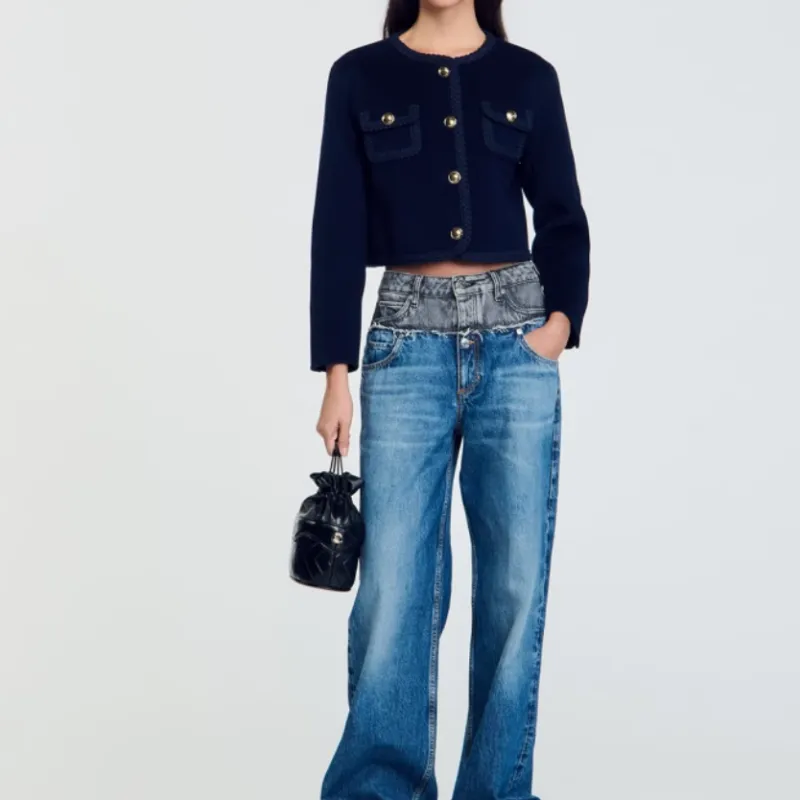 Sandro Cropped Felted Jacket-3