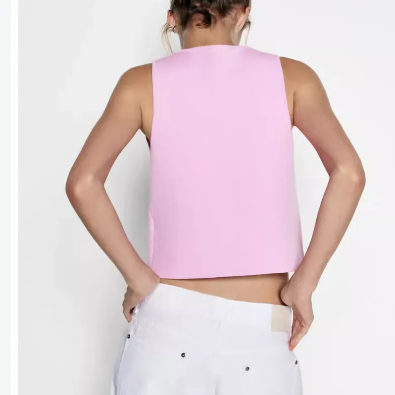 ZARA Vests Women's Pink-4