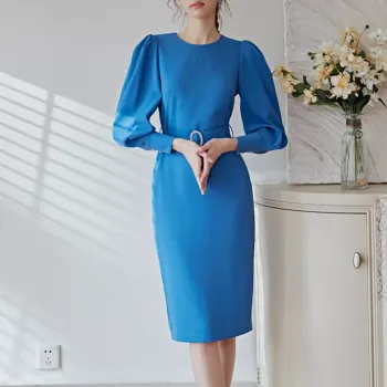 ROEYSHOUSE Long Sleeved Dress Women's Blue