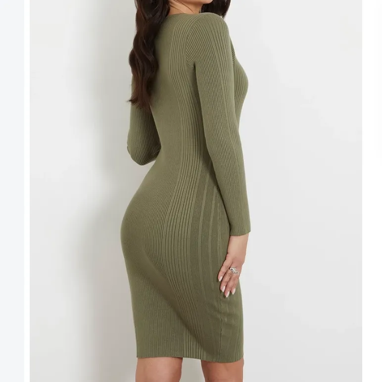 GUESS Long-Sleeved Dresses Women's Green-3