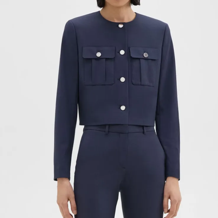 THEORY Jackets Coats Women's Deep Sea Blue-2
