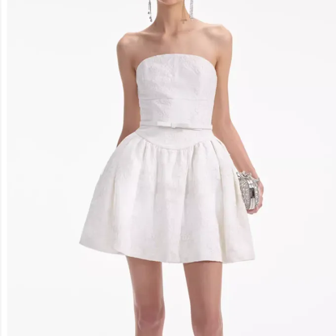Self portrait Sleeveless Dress Women's Ivory White-3