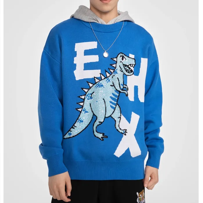ED HARDY X x Ed Hardy FW22 Sweater Unisex Blue-3