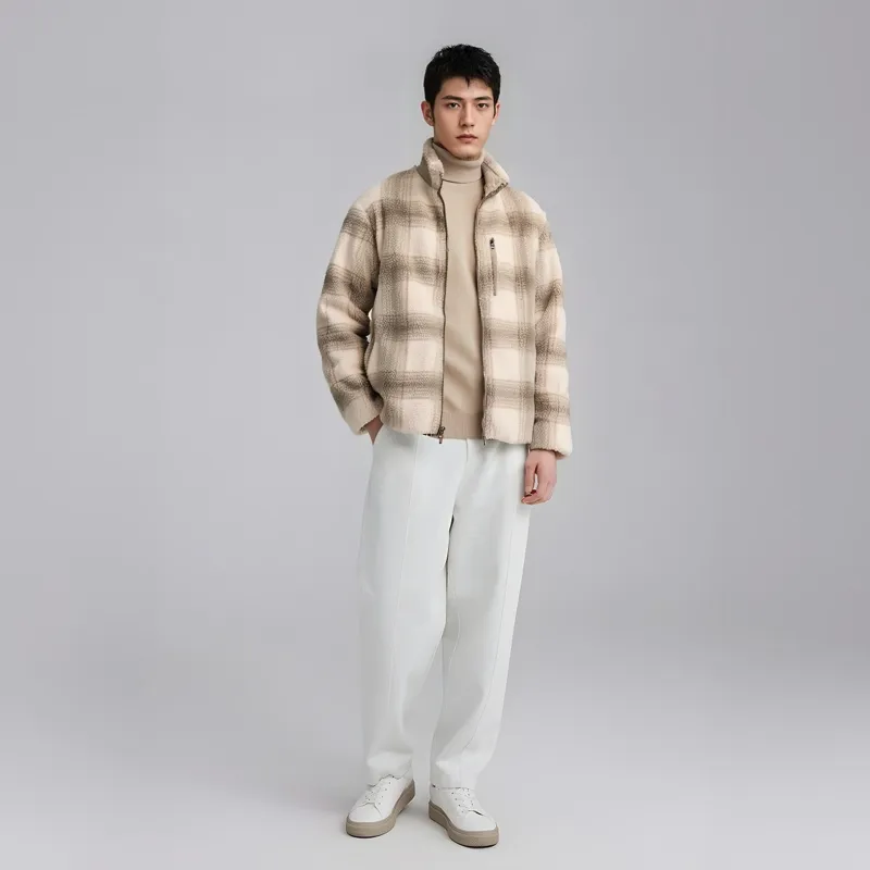 UNIQLO Velvet Jackets Men Beige-1