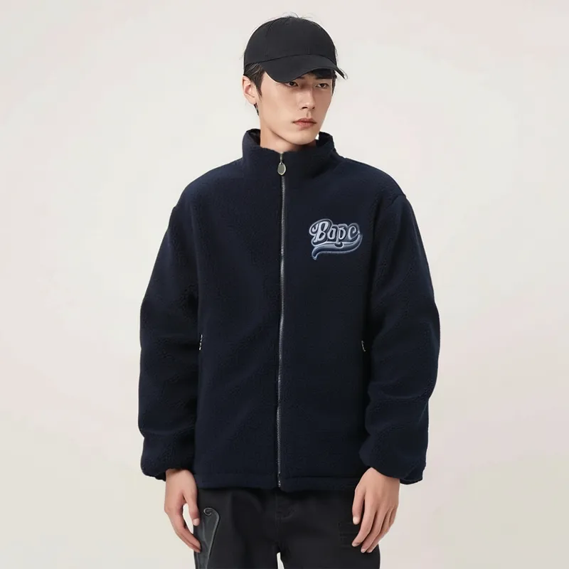 Bape Tonal Solid Camo Sherpa Reversible Jacket-8