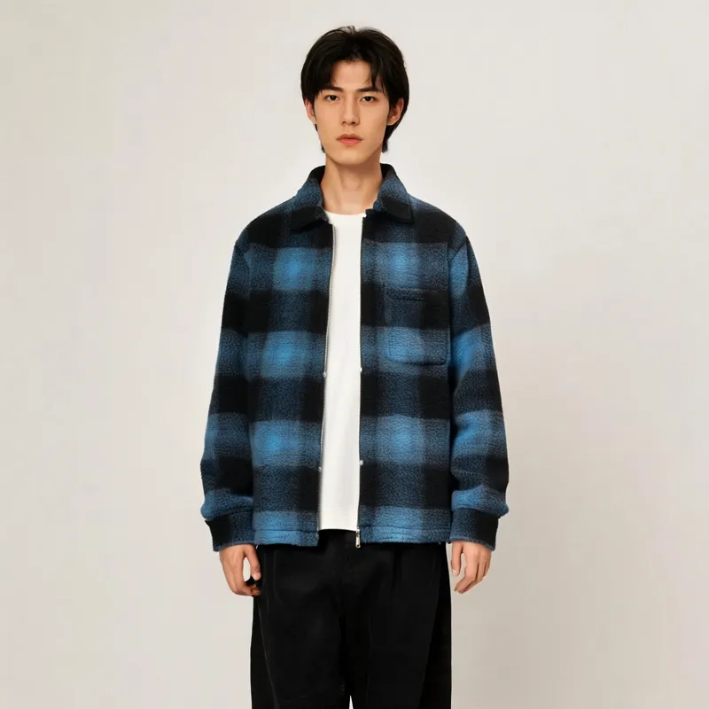 Stussy Shadow Plaid Sherpa Zip-11