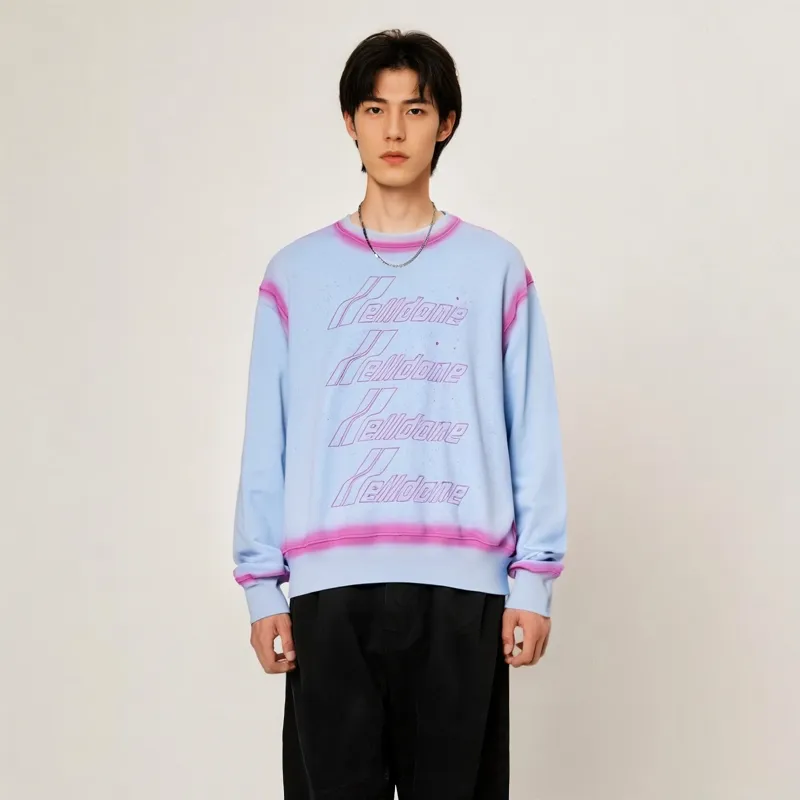 WE11DONE Sweatshirt Unisex Sky Blue-1