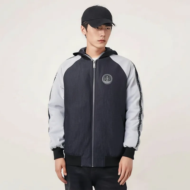 EVISU Puffer Jacket Men's Denim Blue/Black-2