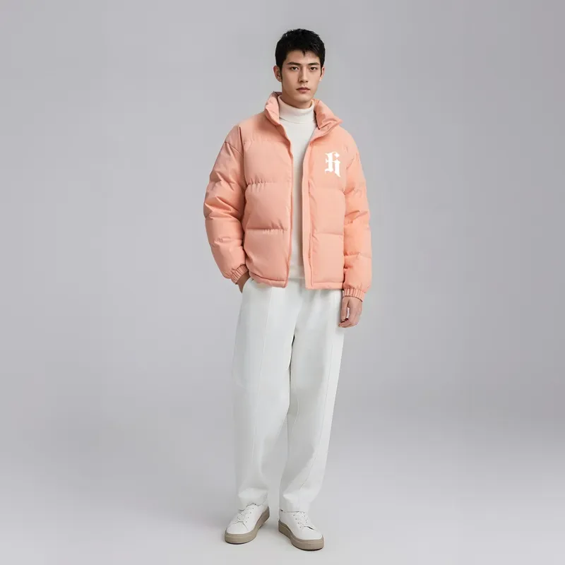 HEISU Quilting Cocoon Shaped Puffer Jacket Winter Unisex-9
