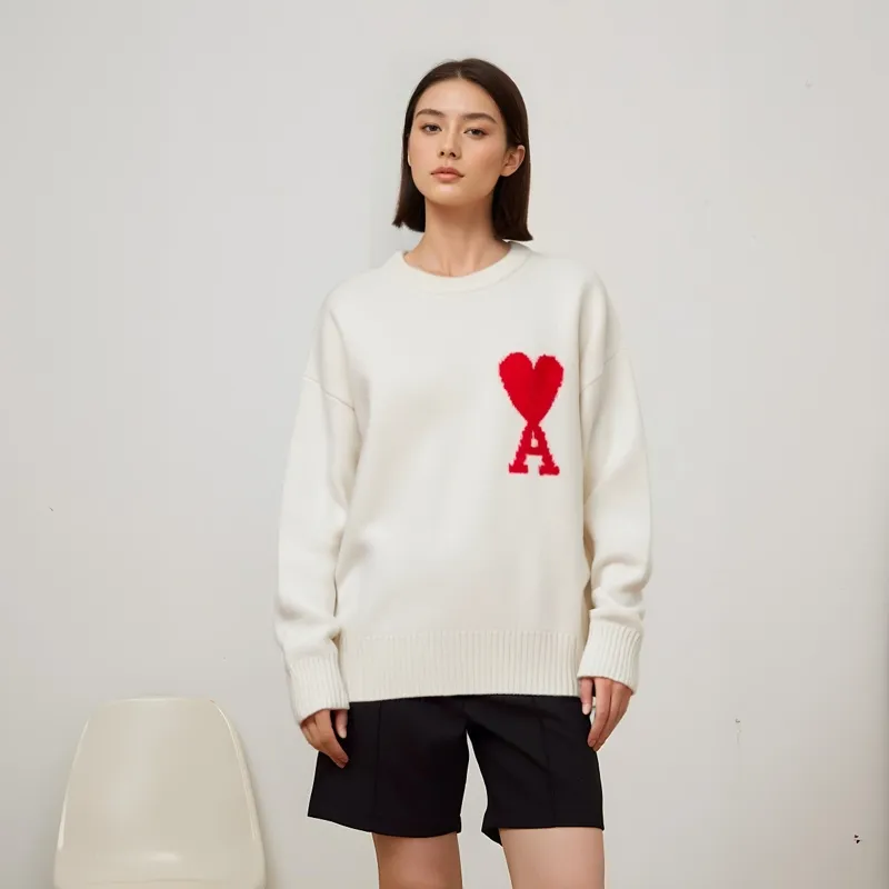 Ami Paris Ami De Coeur Felted Merino Wool Sweater-3