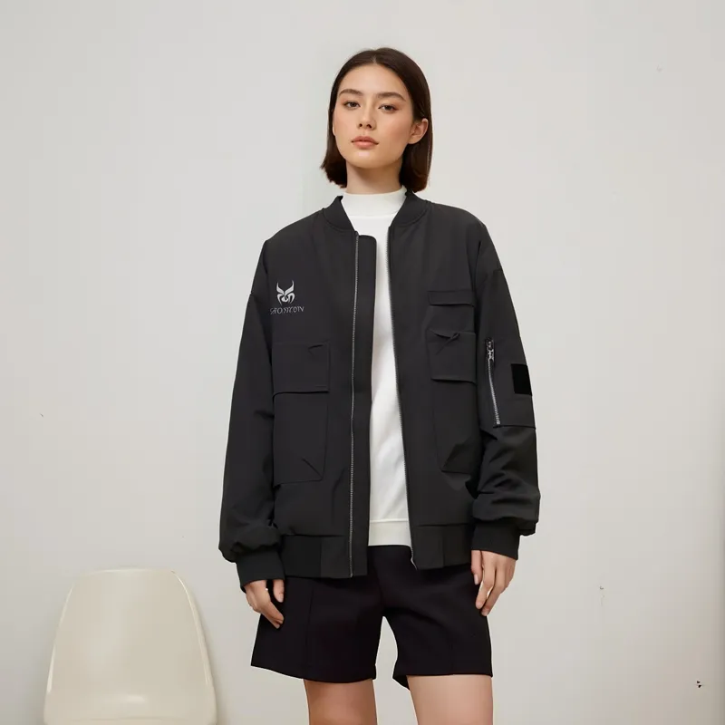 ZMOH Baseball Collar Jacket Unisex Couple's-12