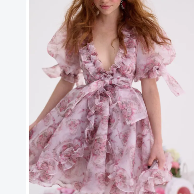 Selkie Collection Short-Sleeved Dresses Women's Apricot Base Heart Ribbon Print-4
