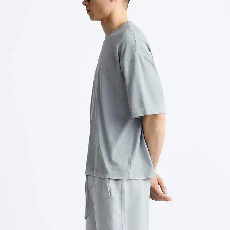 ZARA T Shirts Men Light Gray-3