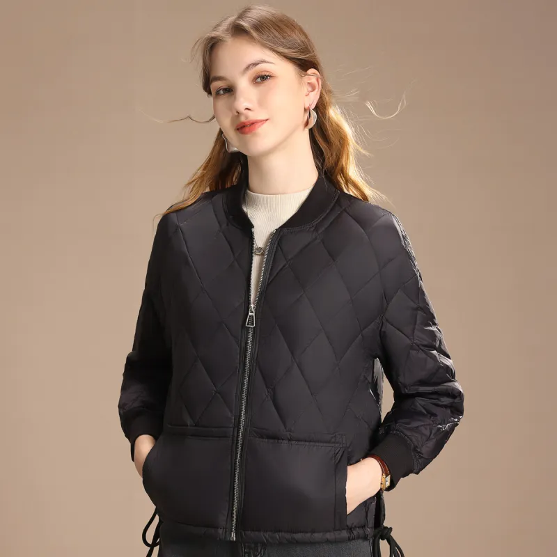 FENHONGMALI Down Jacket Women's Black-0