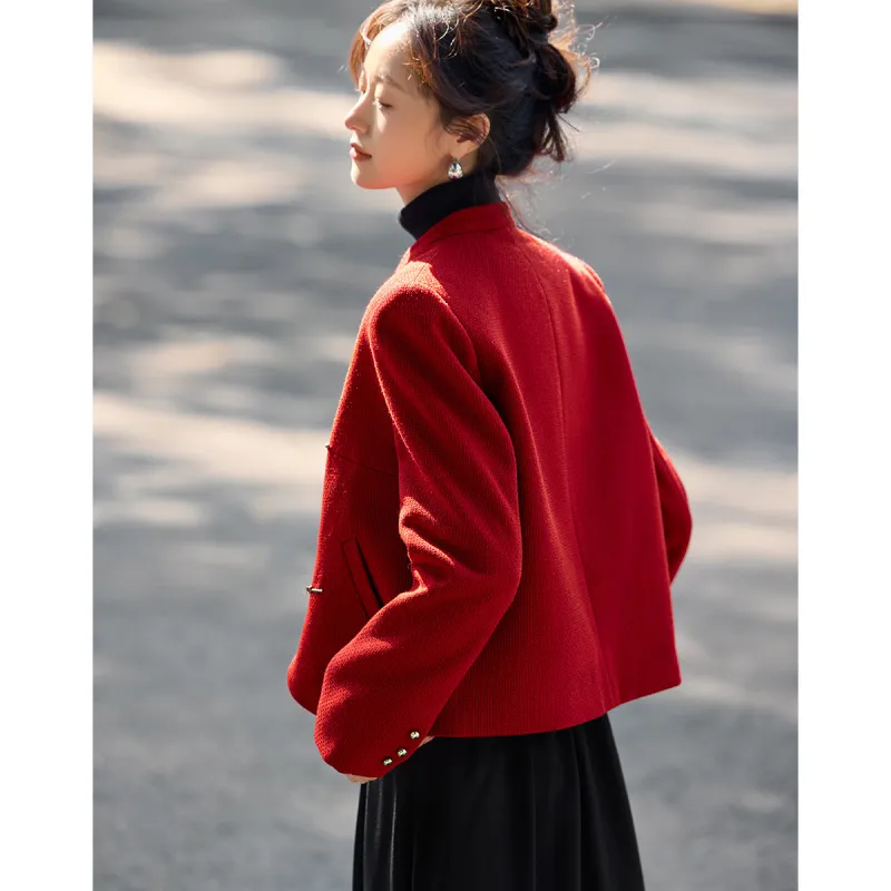 Mo Han Yi Mei Jackets & Coats Women's New Year Red-4