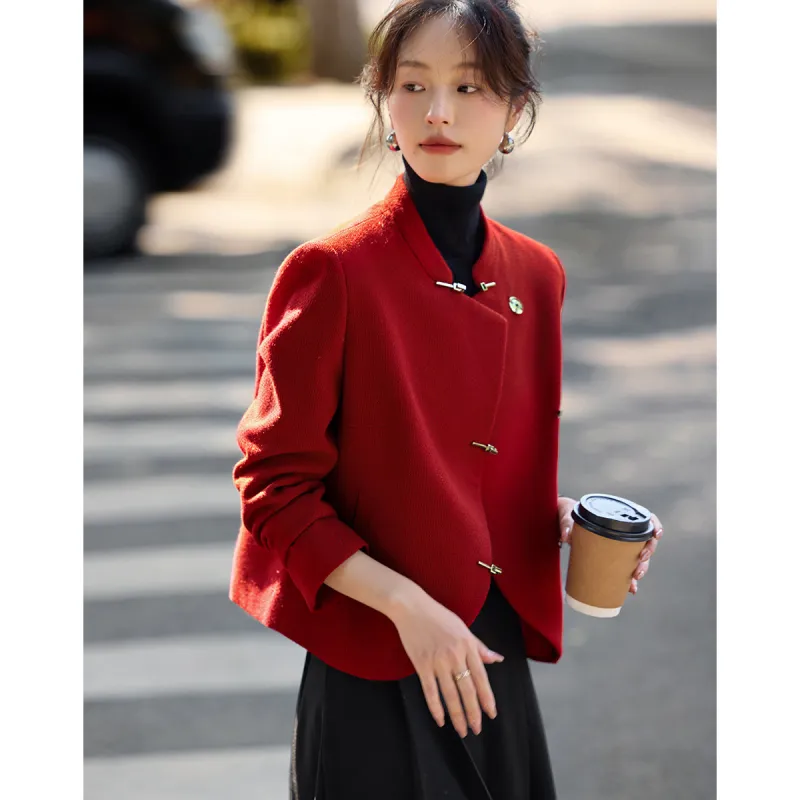 Mo Han Yi Mei Jackets & Coats Women's New Year Red-3