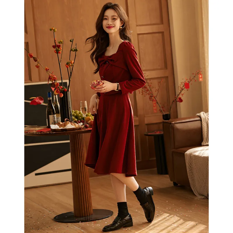 Mo Han Yi Mei Skirt Set Women's New Year Red-1
