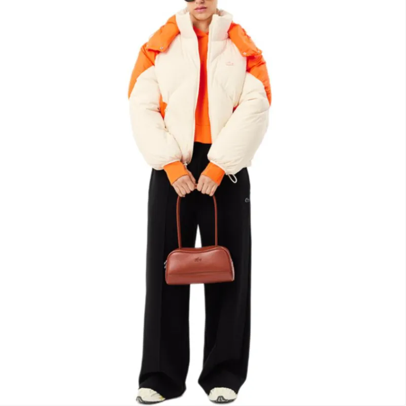 LACOSTE Down Jacket Women's Ecru/Orange-2