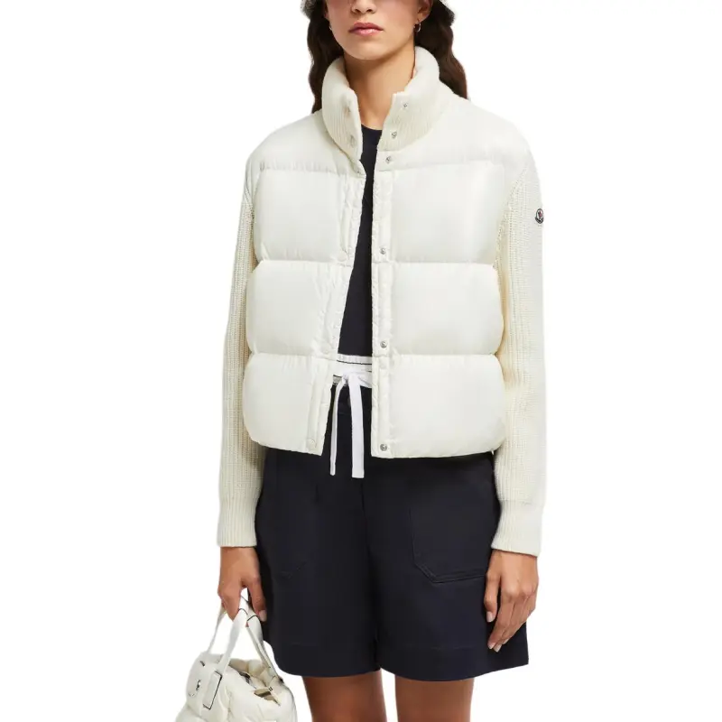 Moncler Logo Patch High Neck Padded Cardigan-1