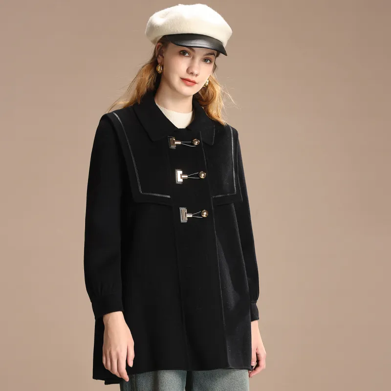 FENHONGMALI Coats Women's Black-2