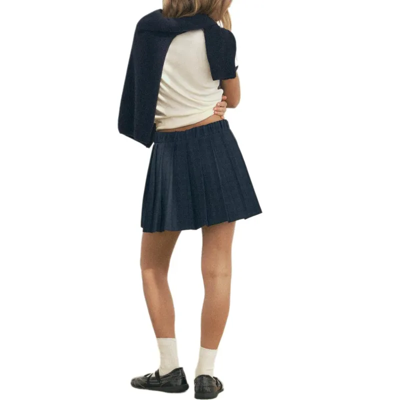 ZARA Trf Casual Short Skirts Women's Blue-3