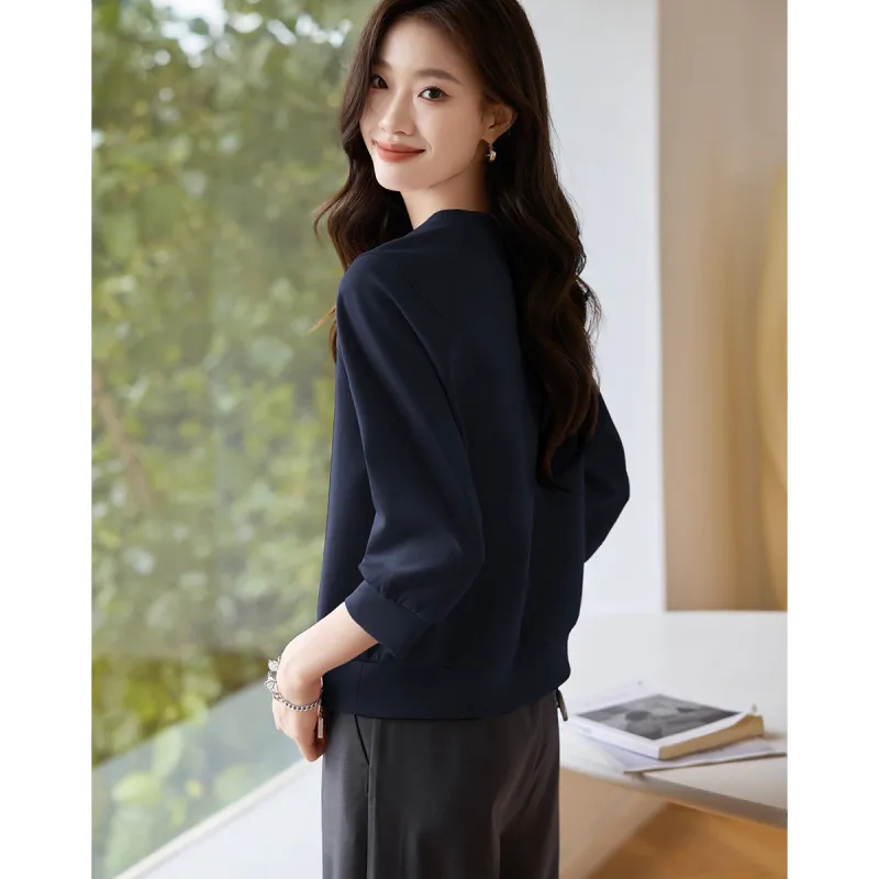 Mo Han Yi Mei Sweatshirt Women's Navy Blue-4