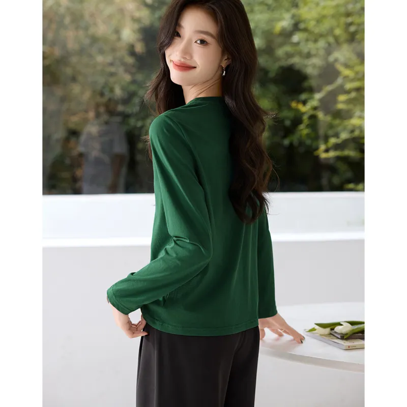Mo Han Yi Mei Regular T Shirt Women's Green-3
