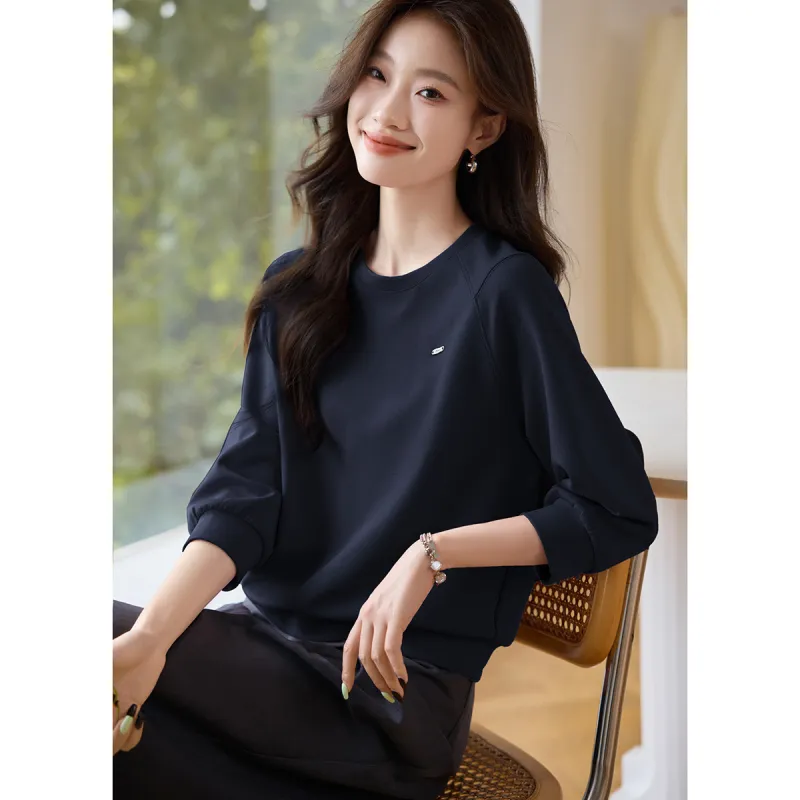 Mo Han Yi Mei Sweatshirt Women's Navy Blue-1
