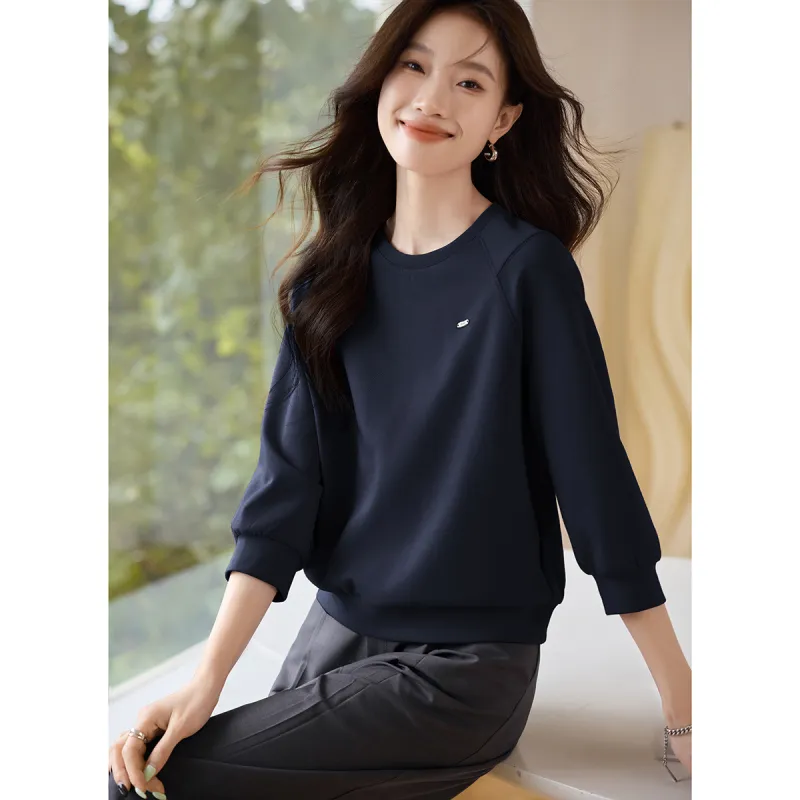 Mo Han Yi Mei Sweatshirt Women's Navy Blue-2