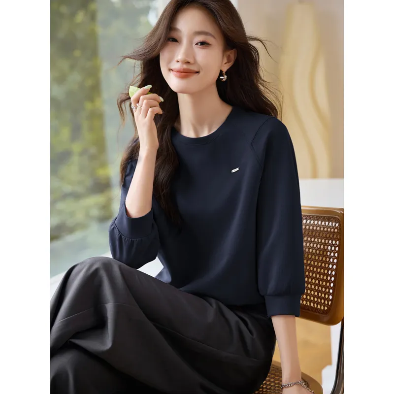 Mo Han Yi Mei Sweatshirt Women's Navy Blue-3