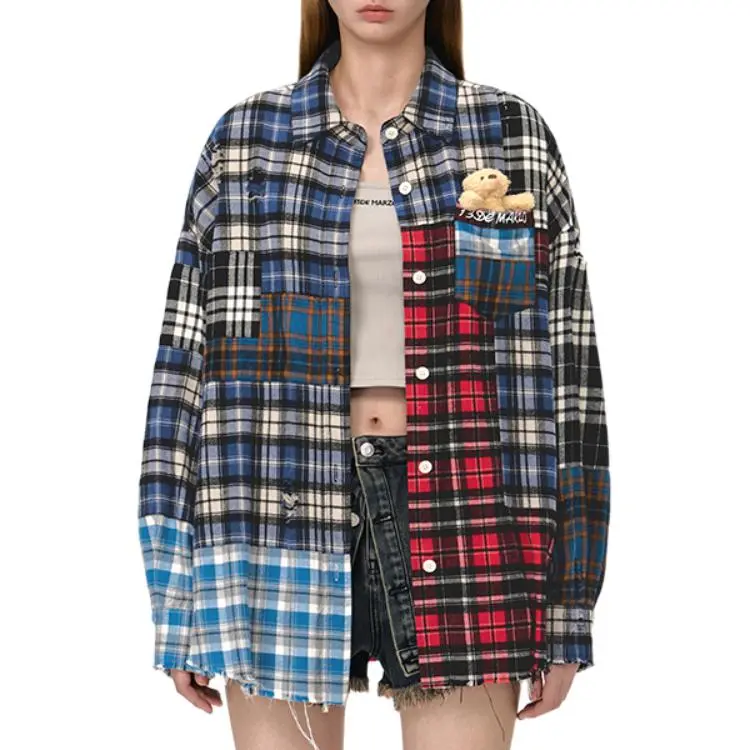 13 DEMARZO Shirt Unisex Red And Blue Plaid-1
