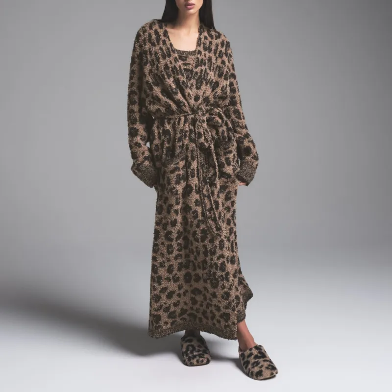 SKIMS FW24 Fake Day Collection COZY KNIT UNISEX ROBE Pajama Robe Women's LEOPARD PRINT/Leopard-2