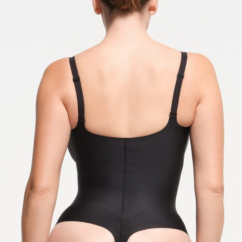 SKIMS FW24 BODY CORE SCULPT PLUNGE THONG BODYSUIT Shapewear Women's ONYX/Onyx-2