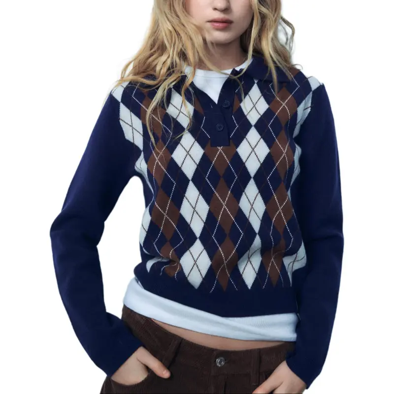 ZARA Sweater Women's Marine Blue-4