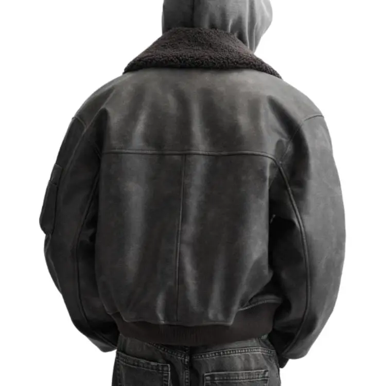 ZARA Leather Jacket Men's Brown-2