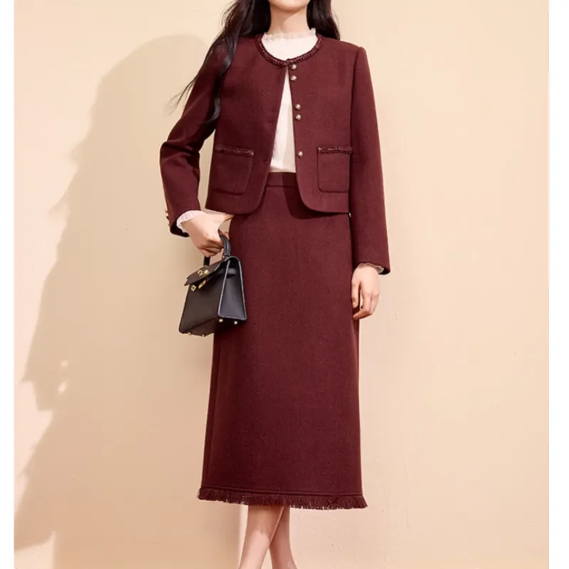 XIANGYING Skirt Set Women's Ancora Red-2