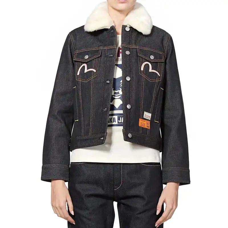 EVISU Denim Jacket Women's Dark Blue-3