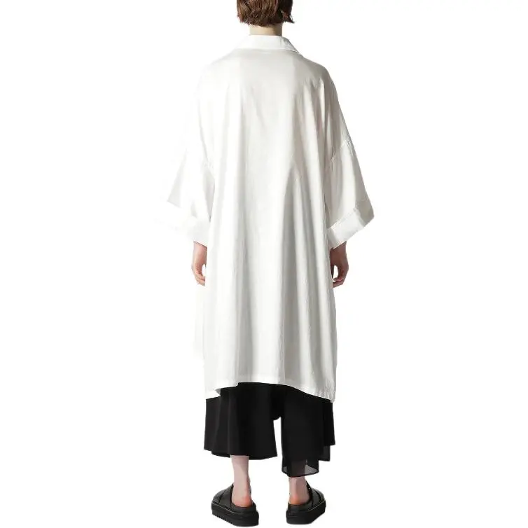 Yohji Yamamoto Long Sleeved Dress Women's White-3