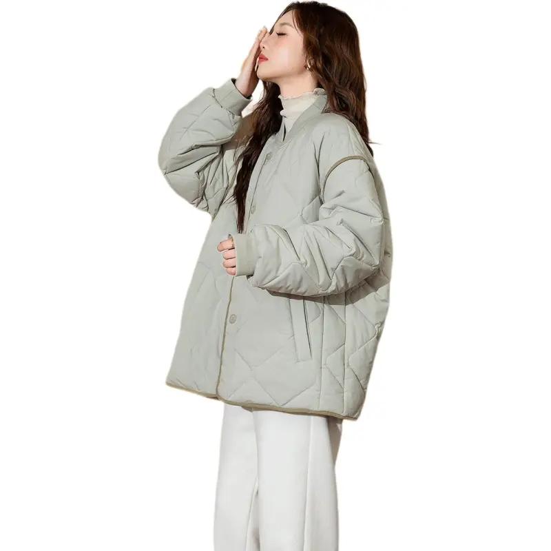 Tonlion Puffer Jacket Women's Light Gray Green-1