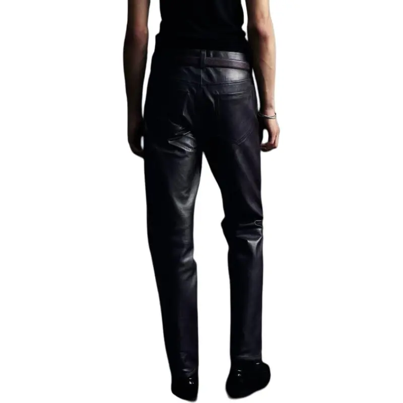 H&M Leather Pants Men's Burgundy-1