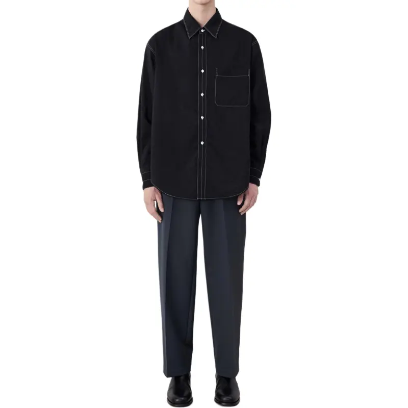 Lemaire Easy Shirt With Contrasted Stitch-2