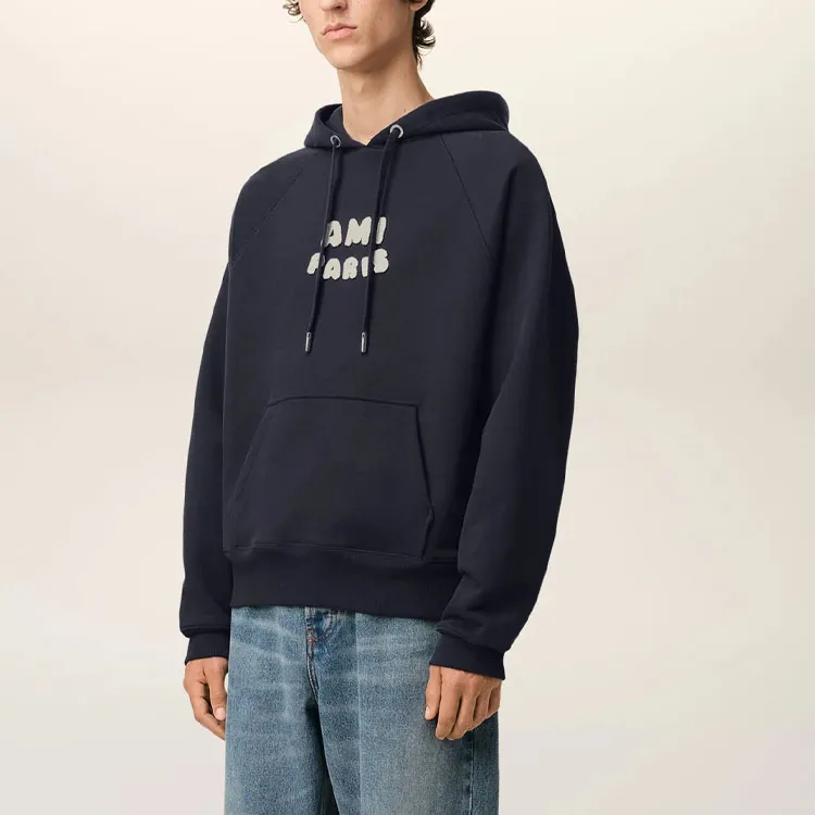 AMIPARIS Paris Ami De Coeur Logo Patch Drawstring Hoodie-3